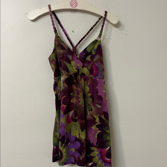 Mudd Tops - Mudd Purple and Green Floral Tank Top Y2K